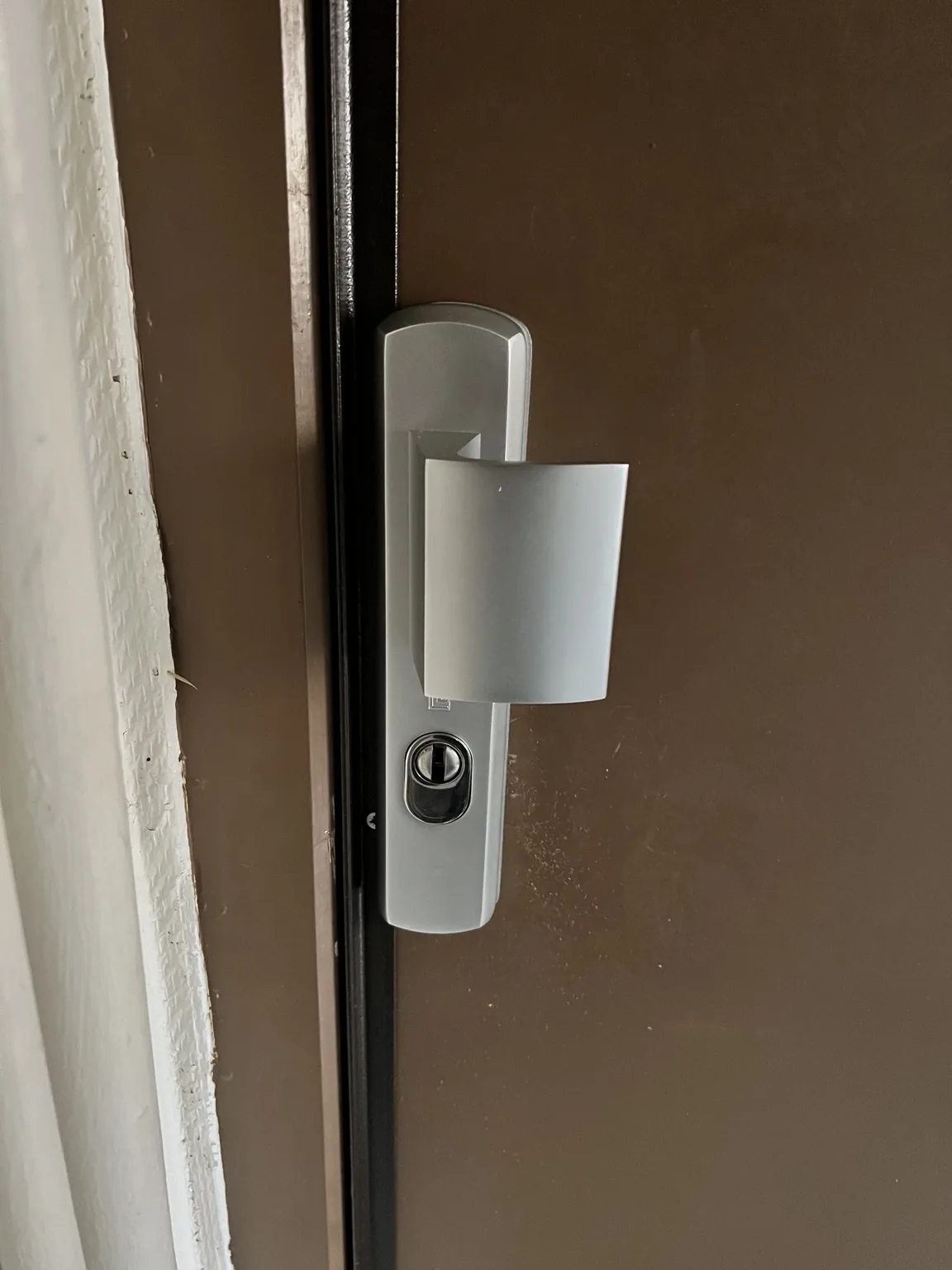 Blindage de porte avec poignée de sécurité